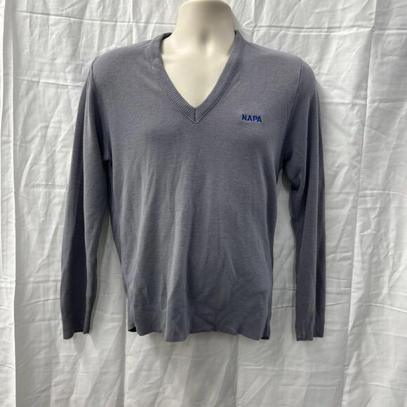 Vintage Napa Auto Parts Employee Sweater V-Neck Embroidered Logo Fit Mens Small - Picture 2 of 10
